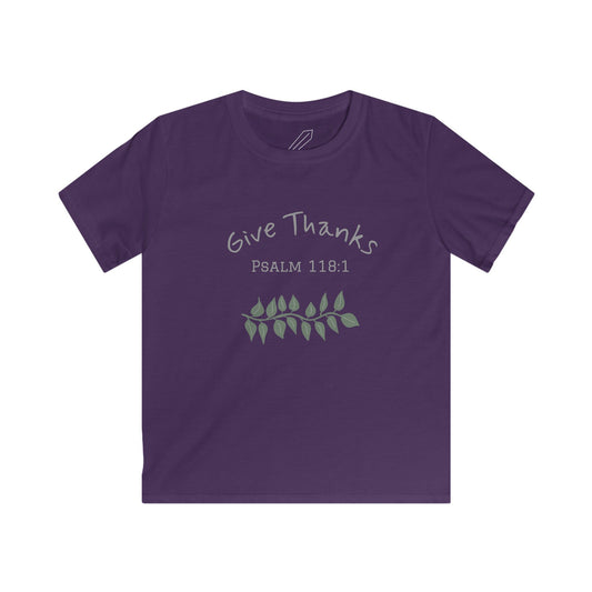 Kids Shirt - "Give Thanks" Psalm 118:1