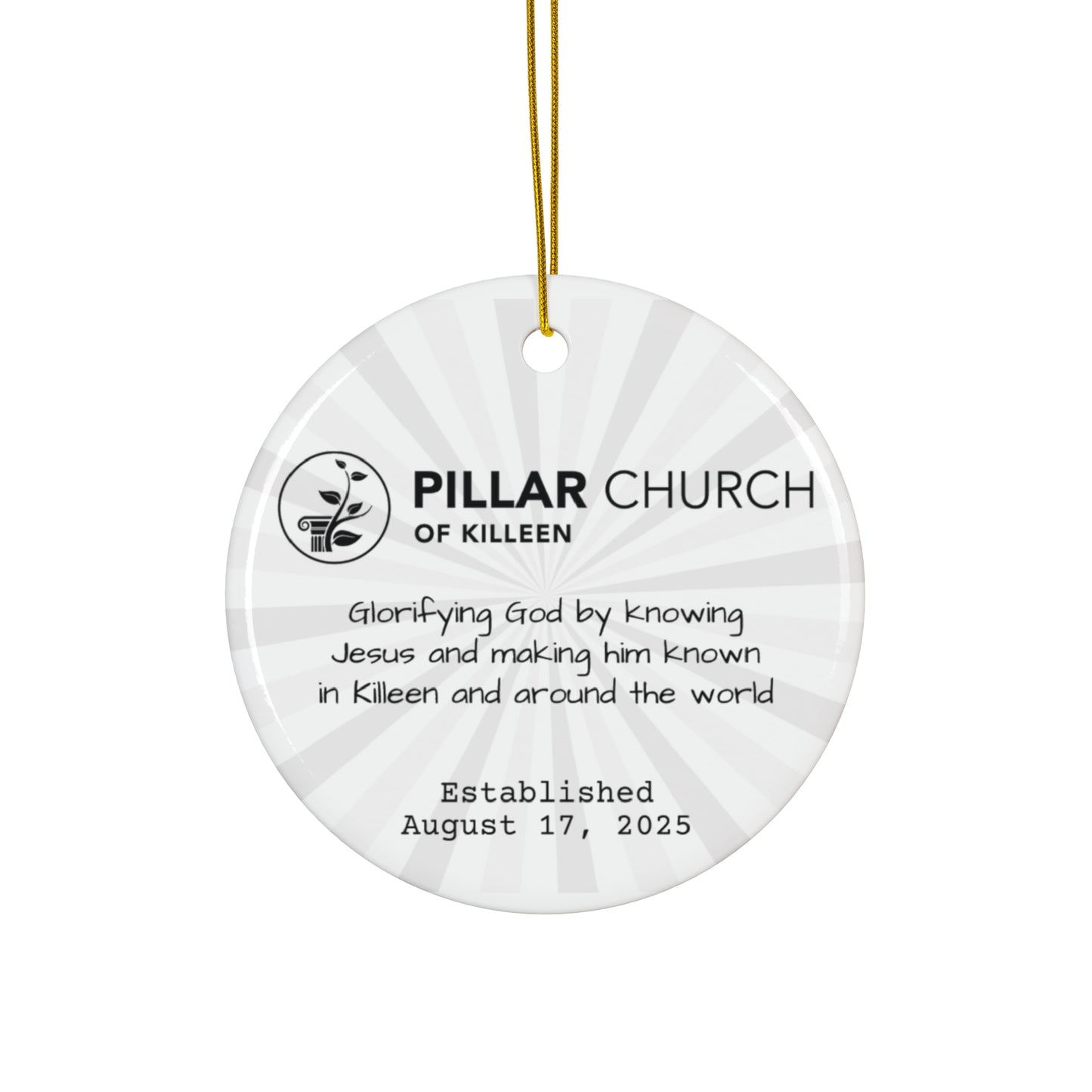 PCK Ornament – Pillar Church of Killeen Established 2025 (Round)