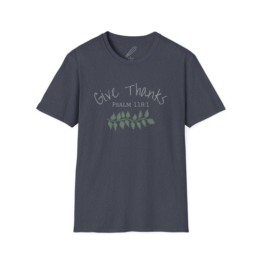 Give Thanks - Psalm 118:1 Unisex Softstyle Shirt